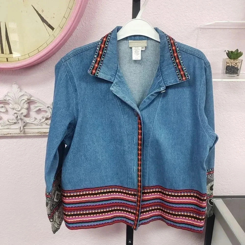 Coldwater Creek Southwestern Embroidered Jacket - Picture 1 of 9